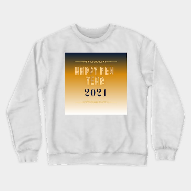 happy new year 2021 holiday blue to gold yellow gradient pattern Crewneck Sweatshirt by maplunk